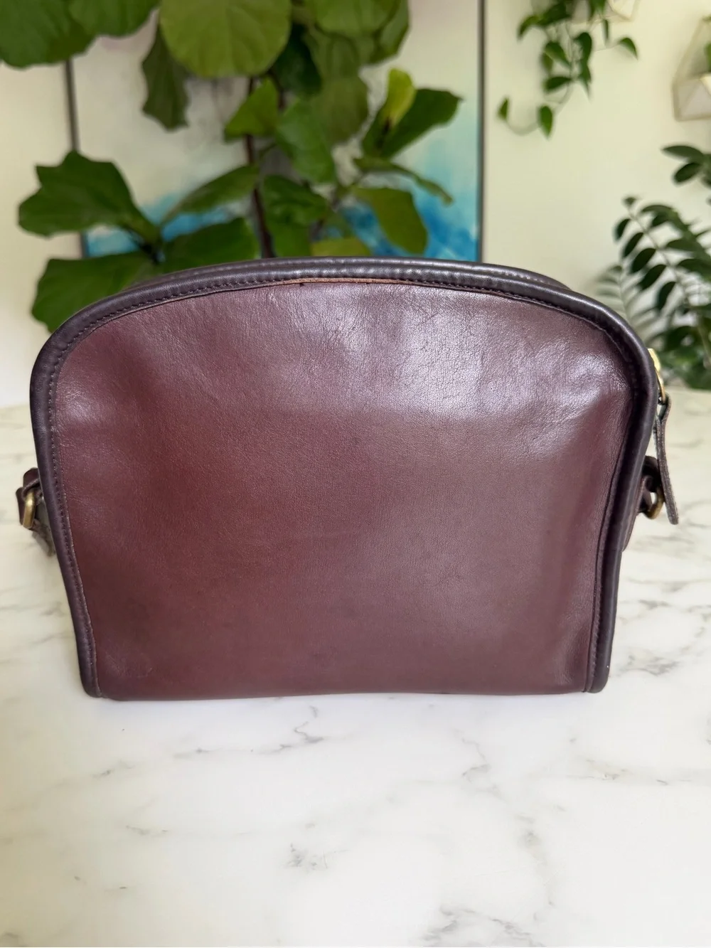 Coach Vintage Metropolis Zip Crossbody Bag 9087 Mahogany Leather 90's w/ Key Fob - Picture 4 of 16